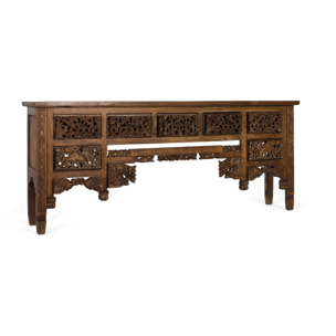 Console en bois de teck 220 cm style ethnique colonial
