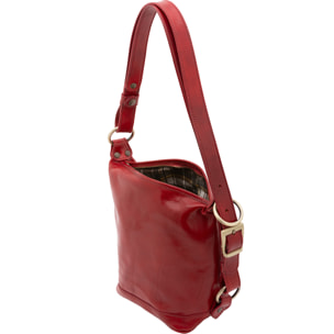 Borsa a secchiello  da donna In Vera pelle Made in Italy 25x28x14 cm