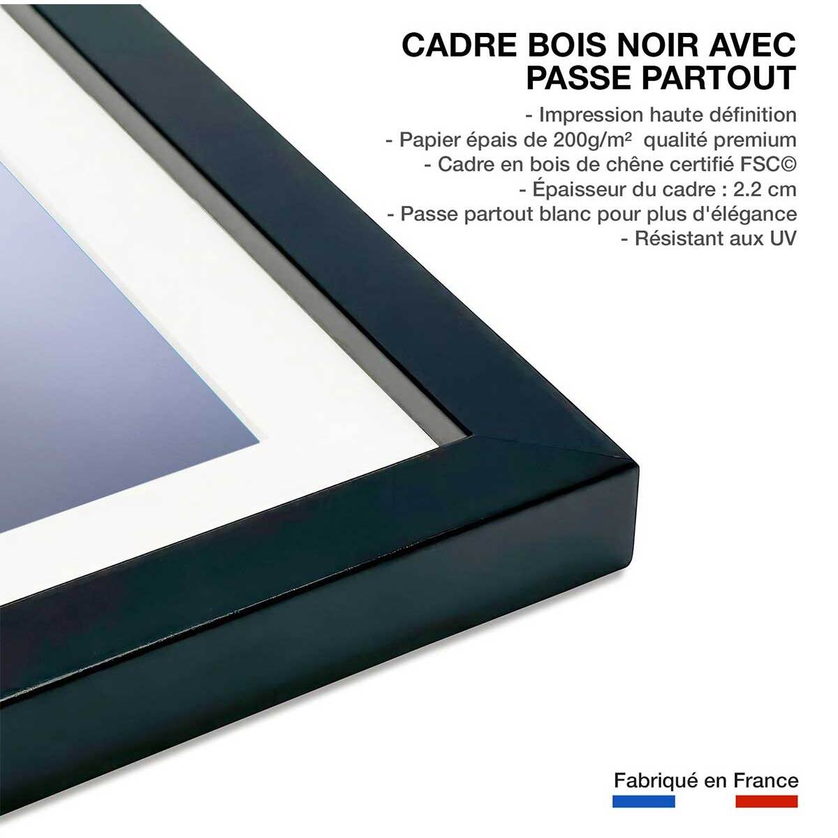 Affiche paysage Lumière d' hiver Affiche sous cadre noir