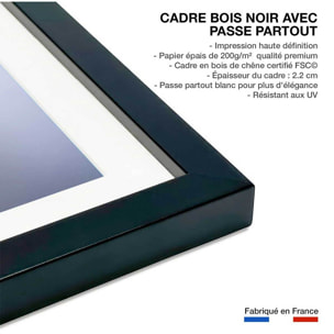 Affiche paysage Lumière d' hiver Affiche sous cadre noir