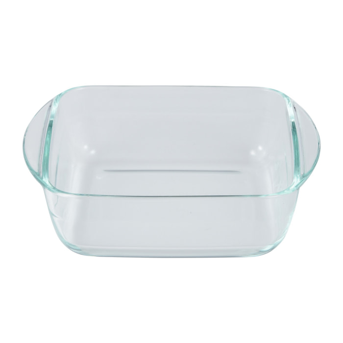 Fuente de horno cuadrada 19,7x16,8x5,6cm - 1l vidrio borosilicato, resistente para hornear y servir expert san ignacio