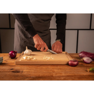 Set Hashi Damas de Base Deluxe: 2 cuchillos (de pelar 9cm + santoku 18cm) + set de afilado grano 180/800 + afiladora