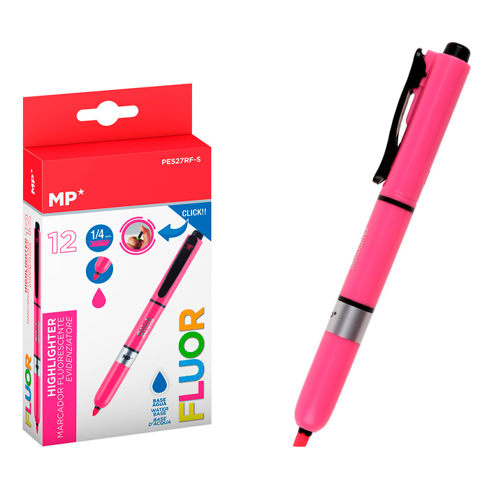 PACK 12 MARKER FLUORESCENTI RITRAIBILI ROSA