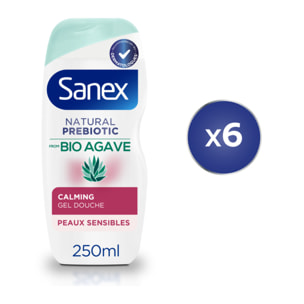 Pack de 6 - Gel douche Sanex Bio Agave apaisant 250ml