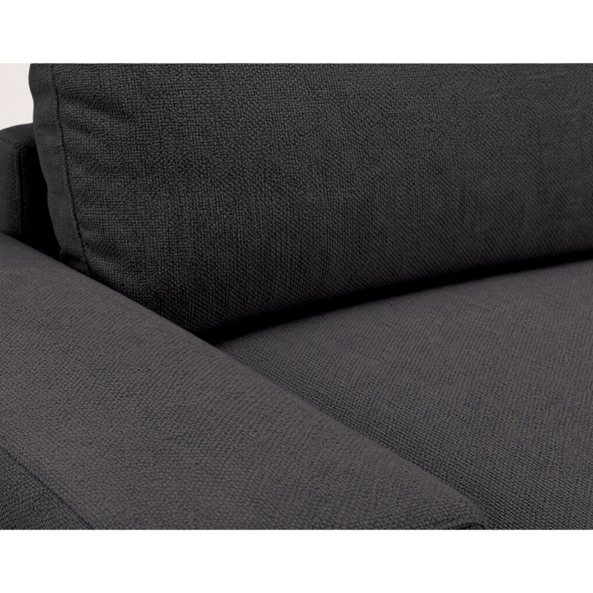 Tama - Canapé d'angle gauche 4 places convertible avec coffre en tissu - Gris