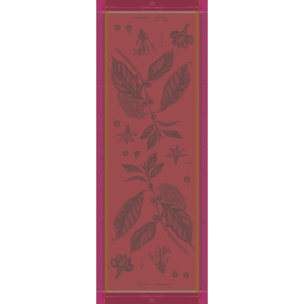 Chemin de table Cafe botanique fuchsia