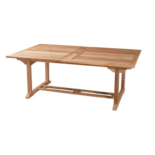 HARRIS - SALON DE JARDIN EN BOIS TECK 10/12 pers. - 1 Table rectangulaire extensible 200/300*120cm et 8 chaises