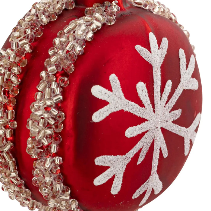 Sujet macaron verre D.6cm rouge