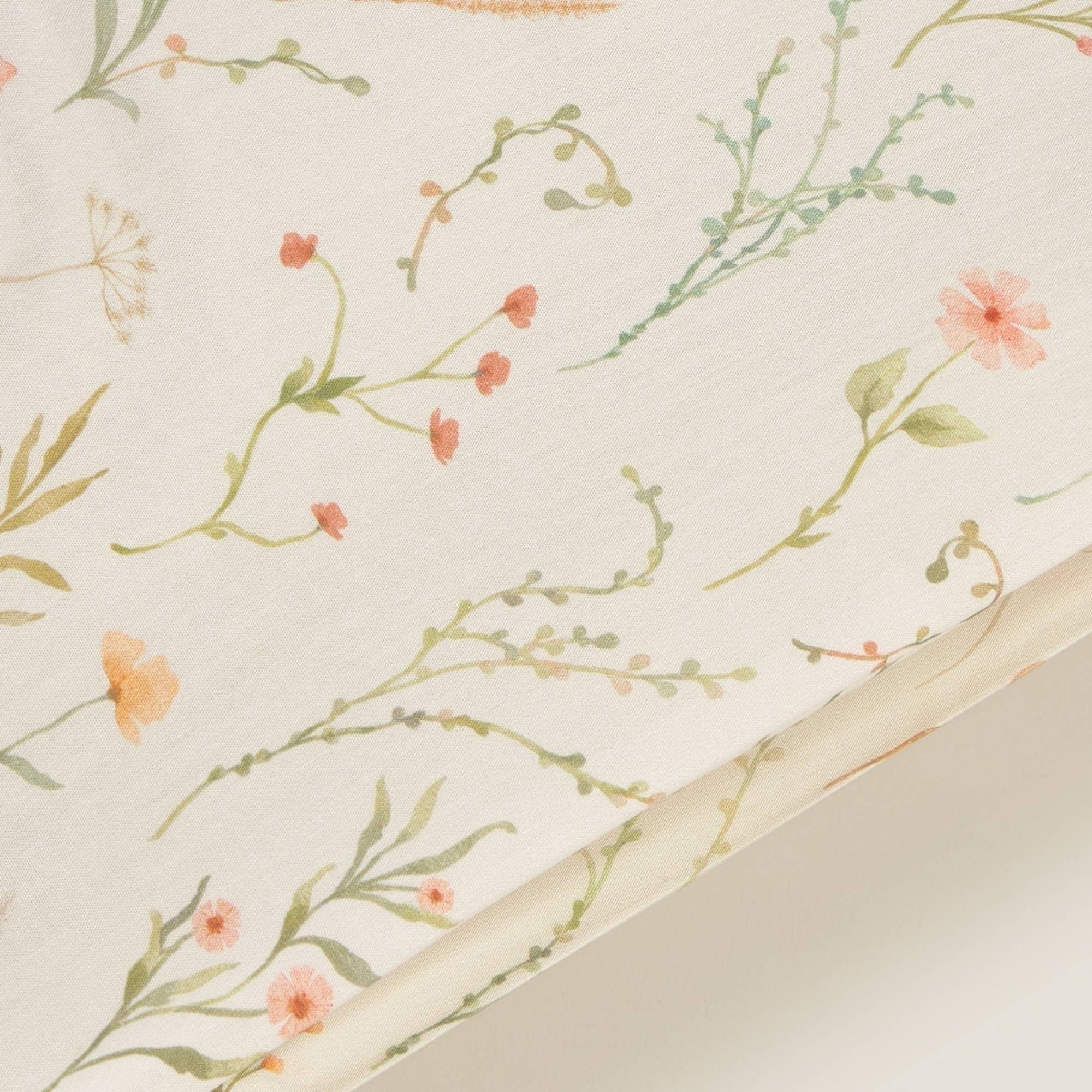 Funda de almohada algodón percal 180 hilos estampado floral Rita color verde 100% Algodón percal