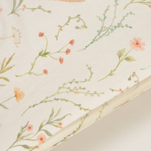 Funda de almohada algodón percal 180 hilos estampado floral Rita color verde 100% Algodón percal