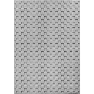HELIX - Tapis moderne effet laine bouclé à motif damier en relief gris