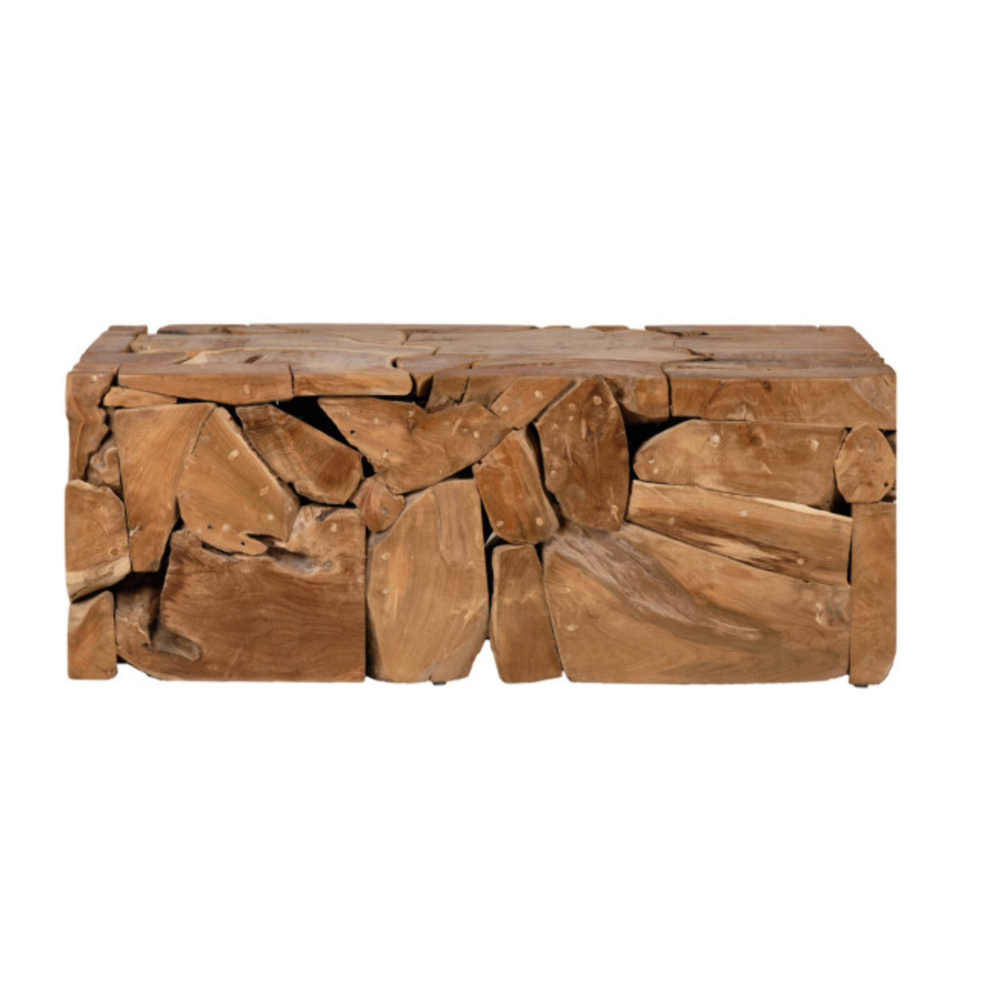 Table basse rectangulaire 120 x 60 cm en bois de teck - KAMI