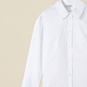 Oltre - Camisa básica de popelina - Blanco