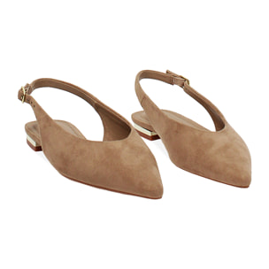 Ballerine taupe con cinturino slingback