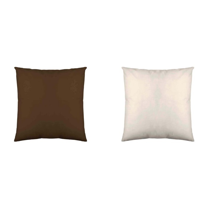 Icehome - Funda de Cojín Estampado - Con Cremallera - Sin relleno - 100% Microfibra - Marrón/Vainilla