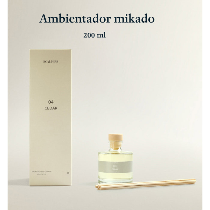 Difusor mikado de 200ml aroma cedro scalpers
