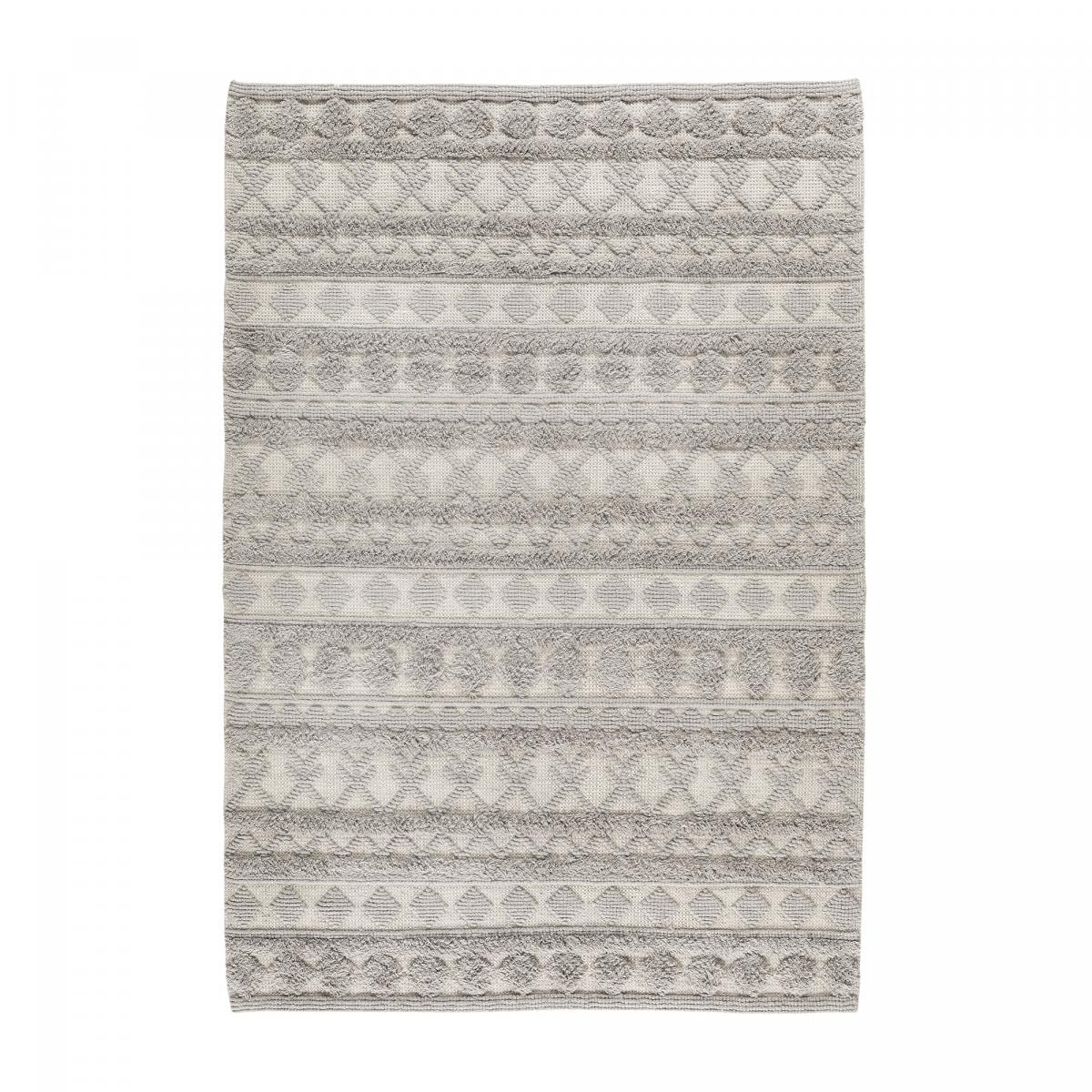 Tapis salon et chambre tissé en laine motif scandinave FUNI