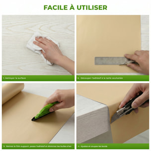 Rouleau adhésif décoratif Vinyle au Mètre - Sable - Sticker Lavable Imperméable Mur Cuisine Meubles