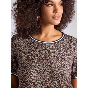 Fiorella Rubino - Camiseta maxi estampado animal - Marrón
