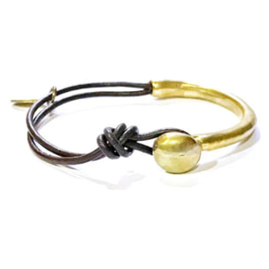 Pulsera cureo zamak dorado Unic dorado-marrón