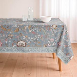 Nappe imprimée anti-tache AYANA BLEU