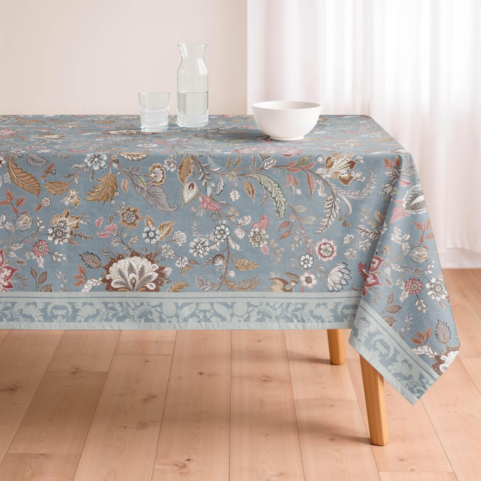 Nappe imprimée anti-tache AYANA BLEU