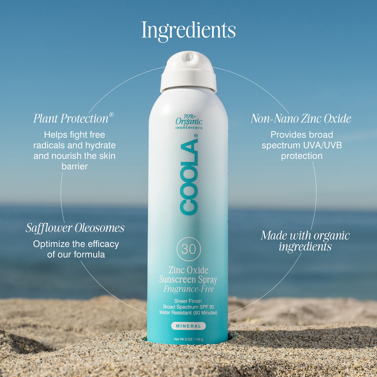 Mineral Body Spray SPF 30 Fagrance-Free - Spray Solaire Sans Parfum SPF 30