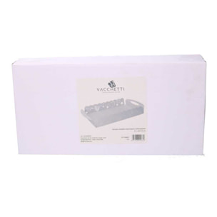 Vassoio in metallo mare bianco rettangolare cm41x20h6