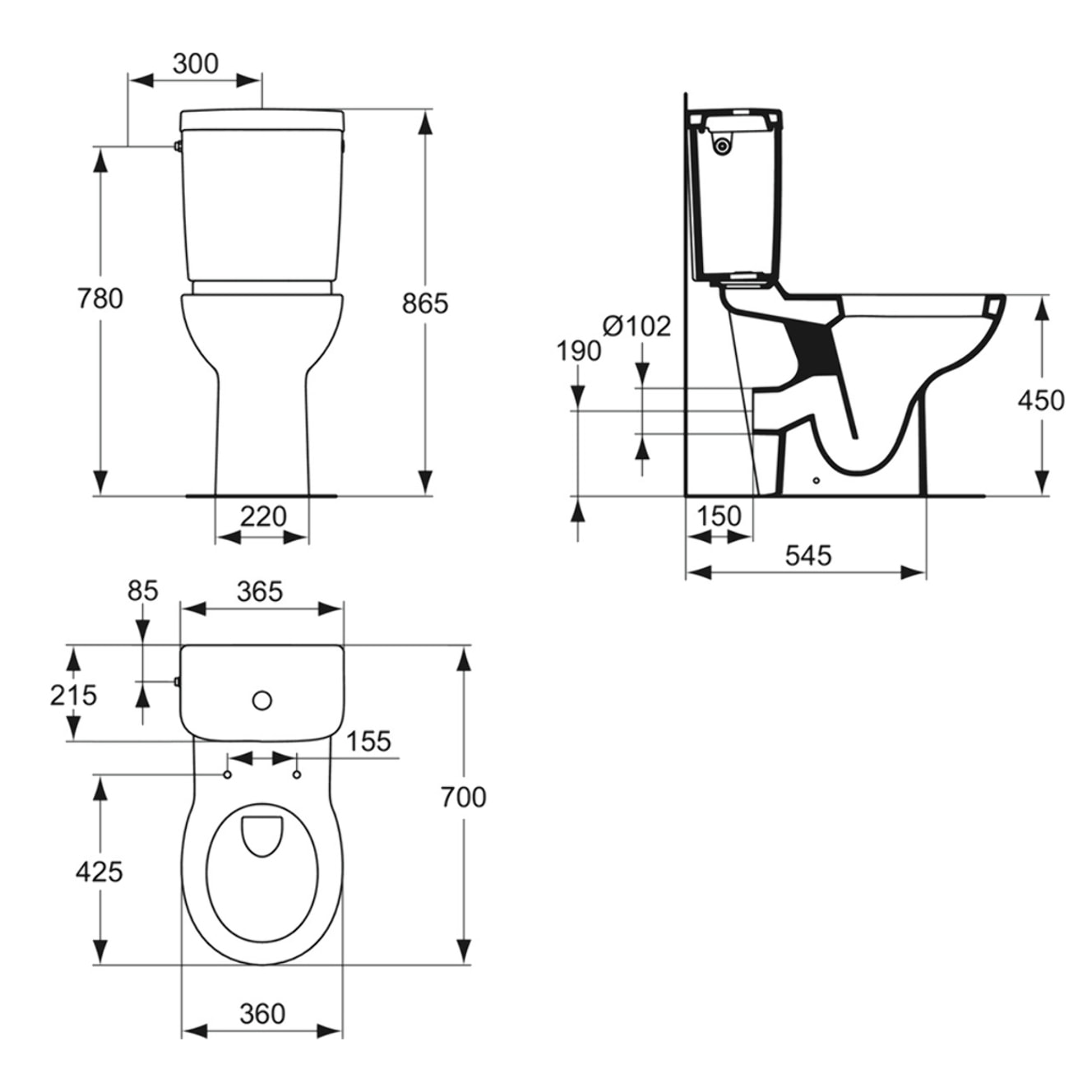 WC à poser PMR sortie horizontale PORCHER Matura 2