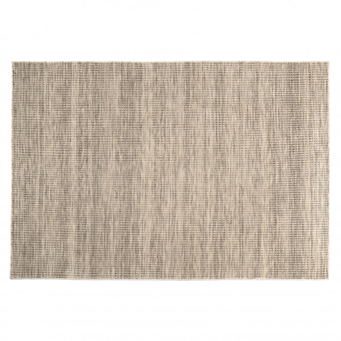 QUENTIN - Tapis rect. 200x290cm en laine tissée couleur blanc et kaki