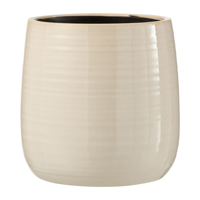 J-Line cache-pot Uni - céramique - blanc - large -  Ø 16.5 cm