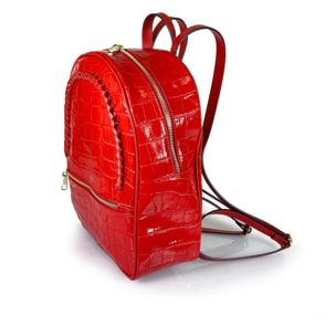 Borse Donna colore Rosso-in pelle Made in Italy 25x30x13cm