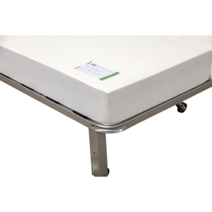 Banquette convertible Salma, matelas Simmons, 140 x 190 cm, 2 coussins offerts, gris