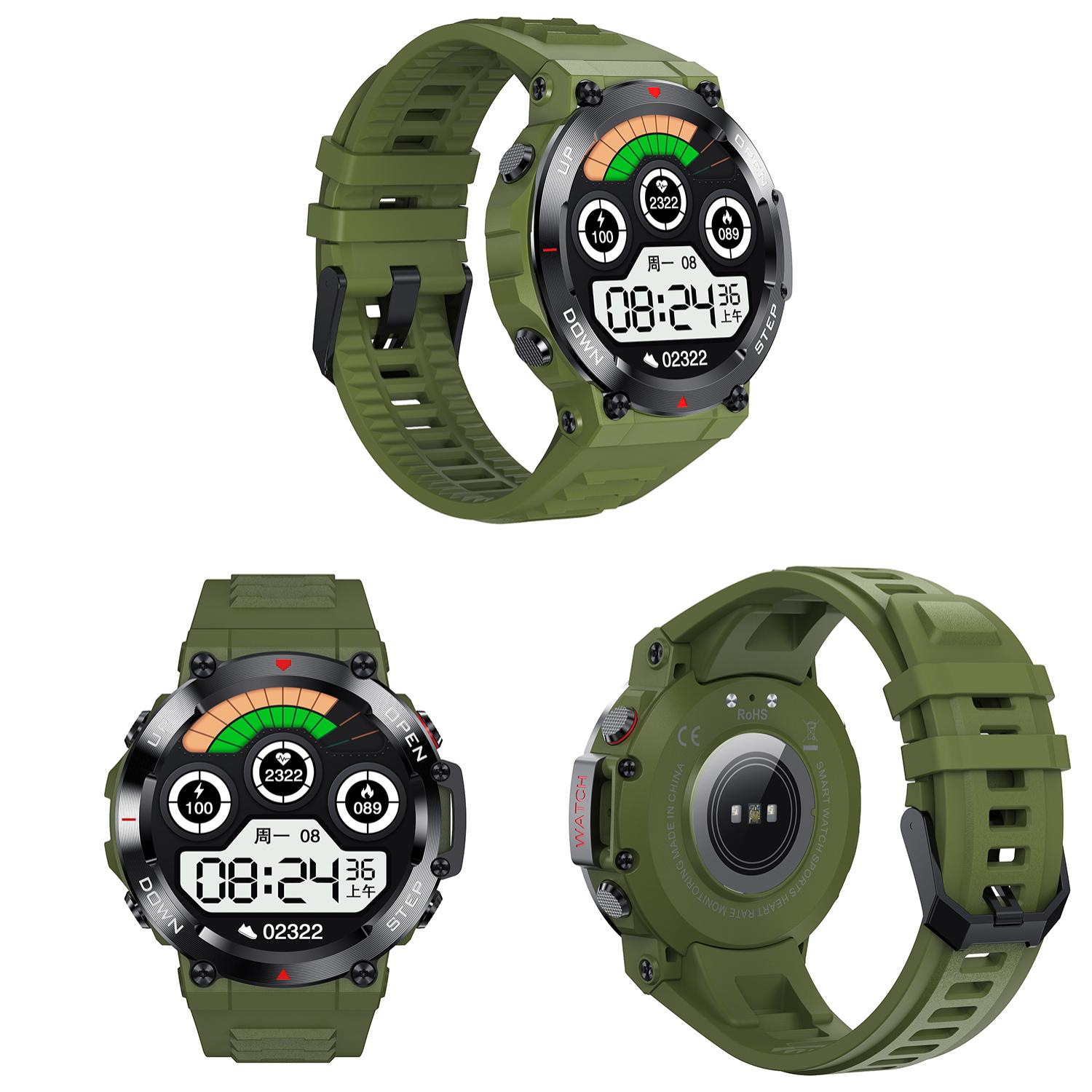 Smartwatch AK45 con pressione sanguigna e cardiofrequenzimetro, informazioni meteo e modalità sport. Batteria da 400 mAh.