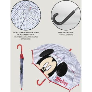 Paraguas Manual Poe Burbuja Mickey Rojo