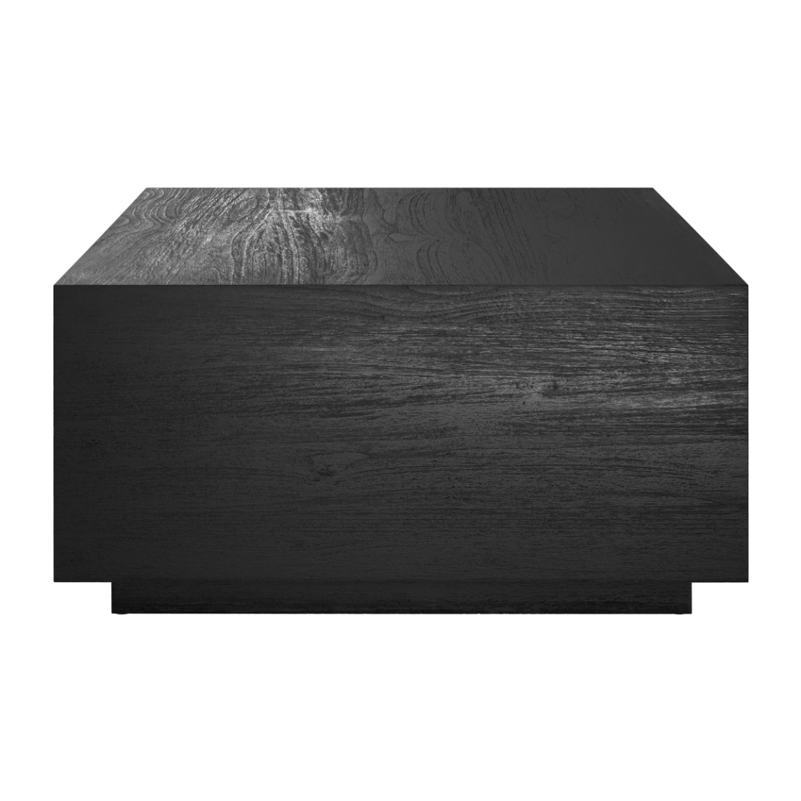 Table basse carré en bois de teck recyclé noir 70 cm - Zoé