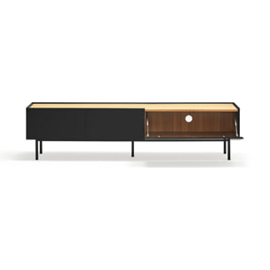 Mueble de televisión Arista con 2 cajones y 1 puerta abatible negro