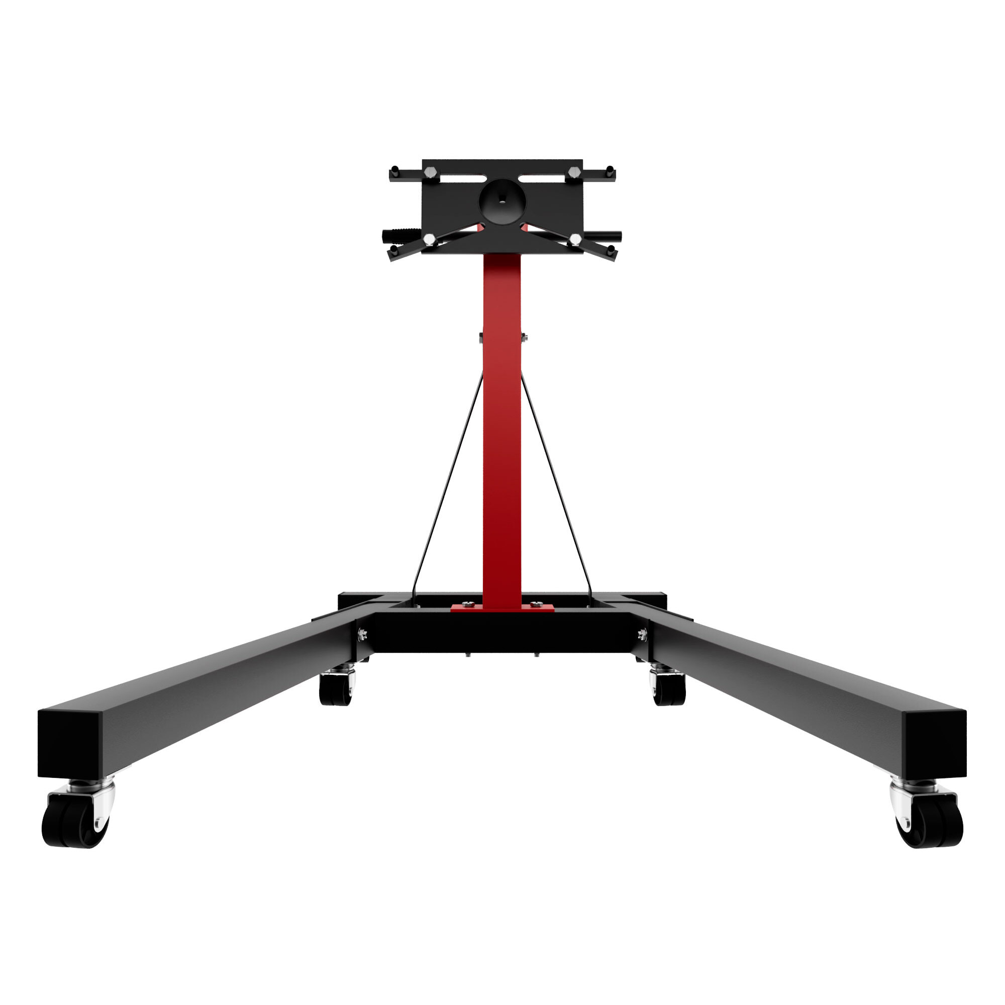 Keplero - Cavalletto di Sostegno per Motore max 900Kg in Acciaio Supporto con Bracci Girevoli 360° Nero