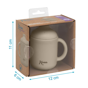 TAZA DE SILICONA BEIGE CON ASAS