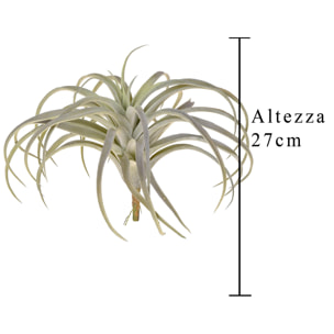 Tillandsia Con 32 Foglie. Altezza 27 Cm - Pezzi 3 - 28X27X28cm - Colore: Grigio - Bianchi Dino - Piante Artificiali