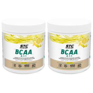 STC NUTRITION - BCAA 4 : 1 : 1 - Favorise un meilleur développement musculaire & une meilleure récupération - Résistance à la fatigue - Ratio optimal Leucine, Valine, Isoleucine - Lot de 2