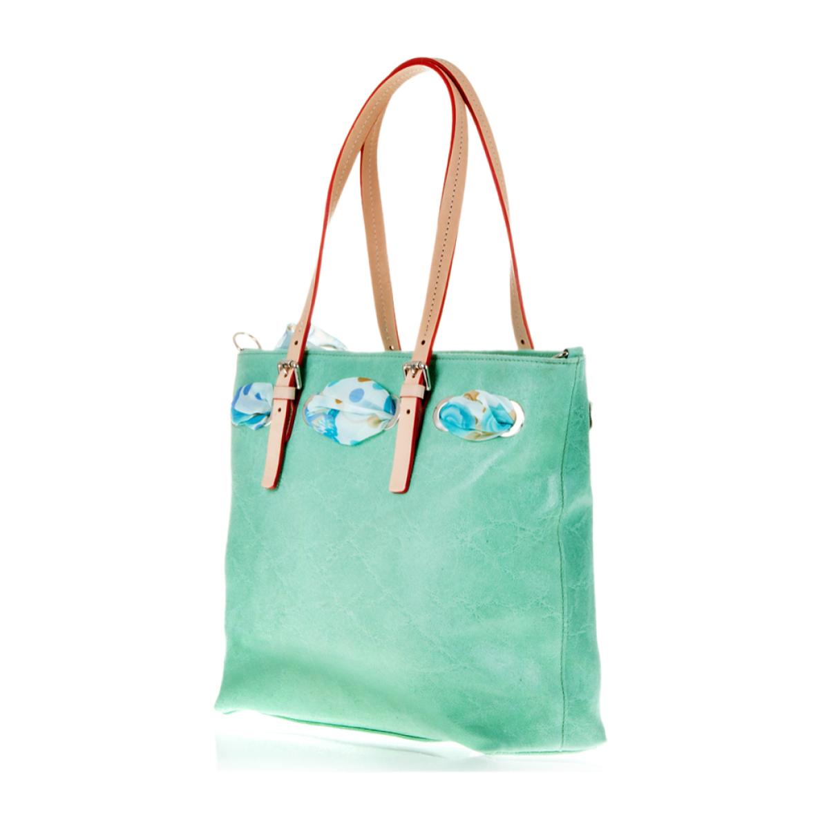 Ameglia Borsa a Spalla da Donna in Vera Pelle Scamosciata Stone Washed