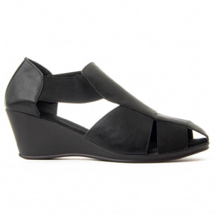 Mocasines de Cuña - Negro - Altura: 7 cm