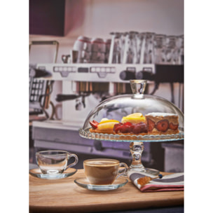 Set 2 pezzi alzata con campana Pasabahce – Patisserie, Vetro, Trasparente