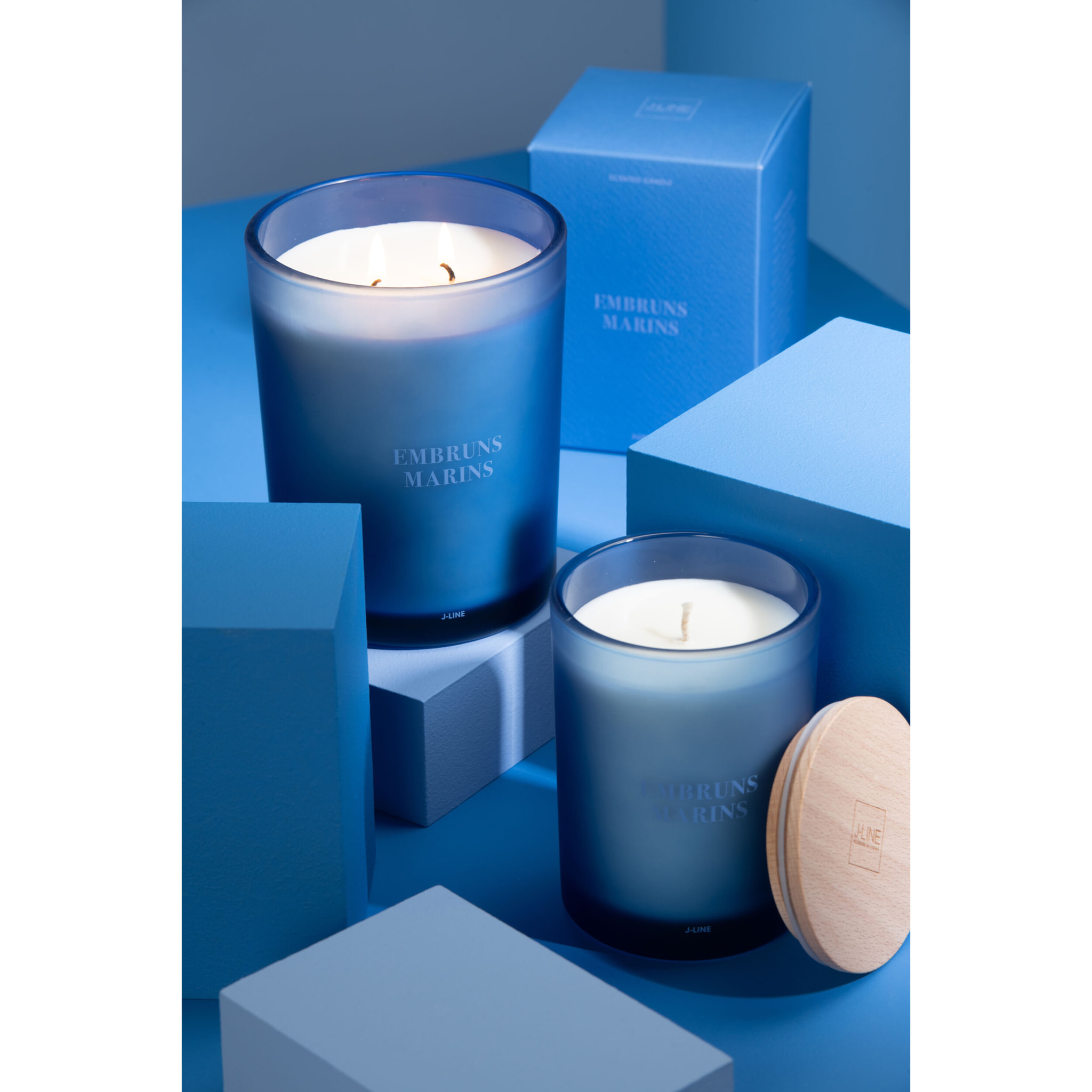 J-Line bougie parfumée Accords Essentiels - Embruns Marins - bleu - 38H