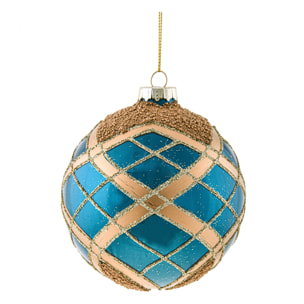 Sfera intreccio - Pezzi 4 - Colore Blu - 10x10Hx10cm - Bianchi Dino