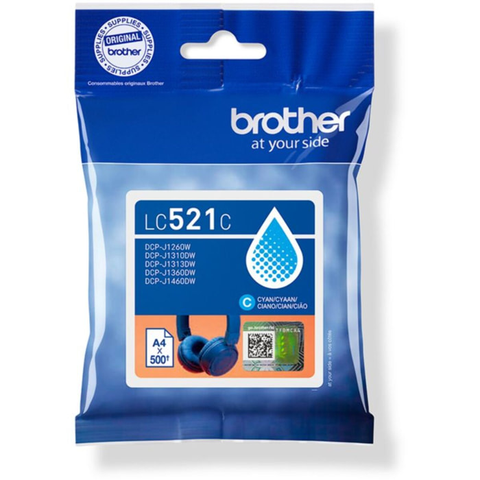 Cartouche d'encre BROTHER Originale LC521 Cyan Standard - LC521C