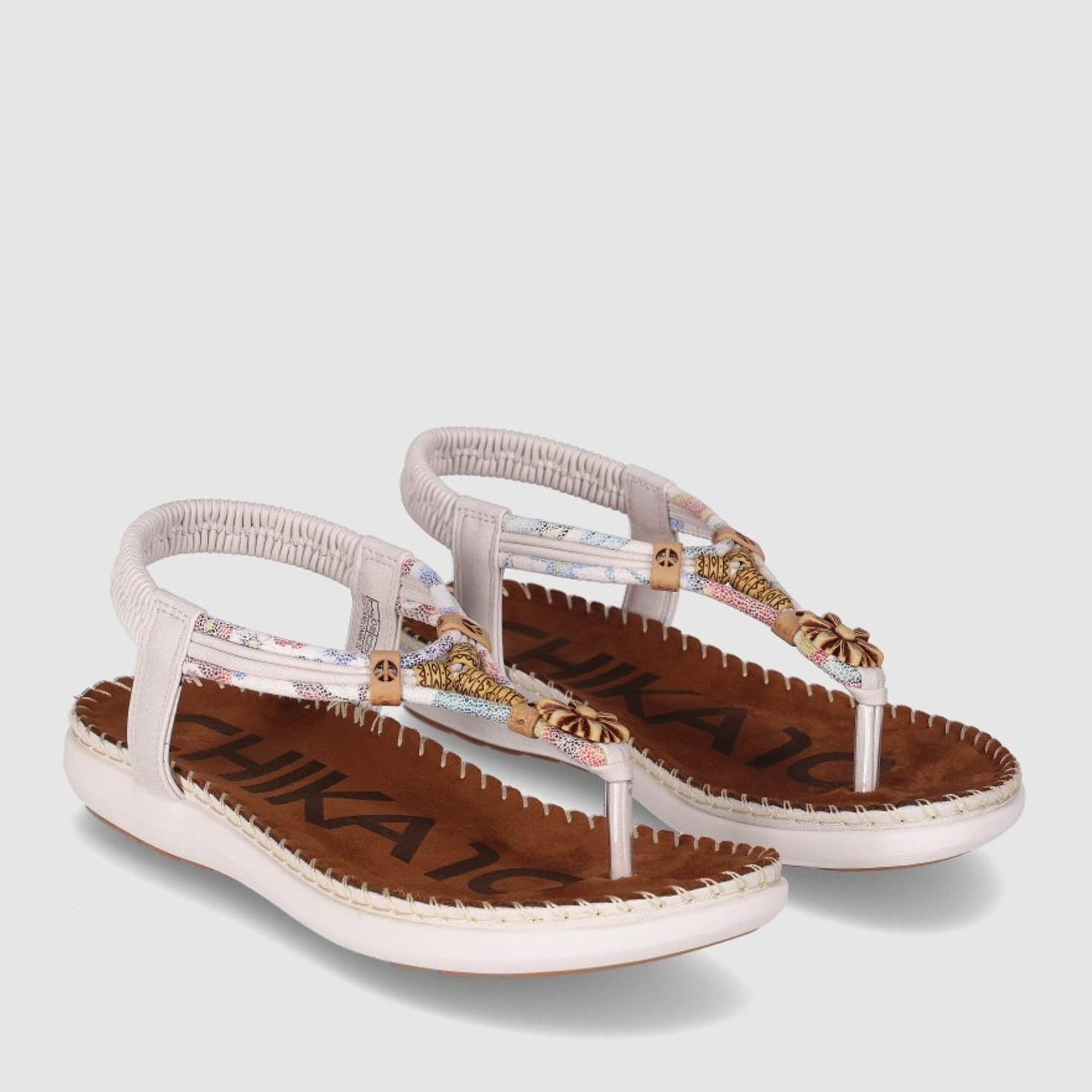 Sandalias - Blanco - Tacón: Bajo