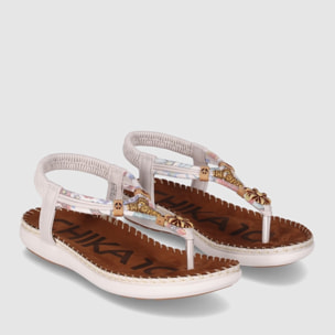 Sandalias - Blanco - Tacón: Bajo