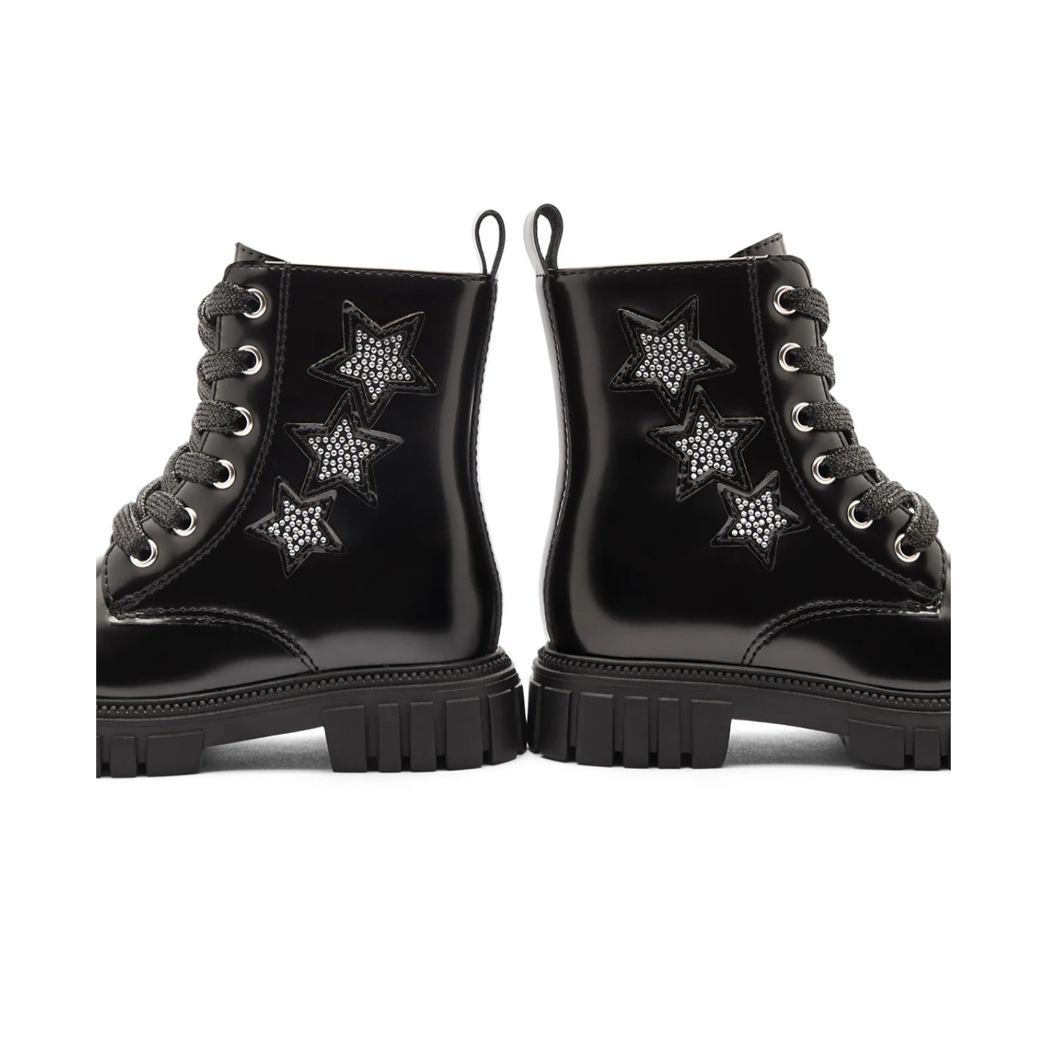 Stivali da bambina con stampa a stelle in stile militare